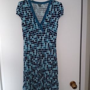 Ann Taylor blue polka dot dress